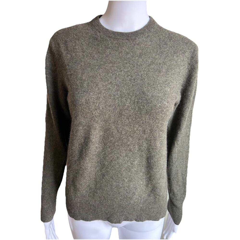 Everlane 100% Cashmere Crewneck Sweater Olive Green Lightweight Knit Women’s M